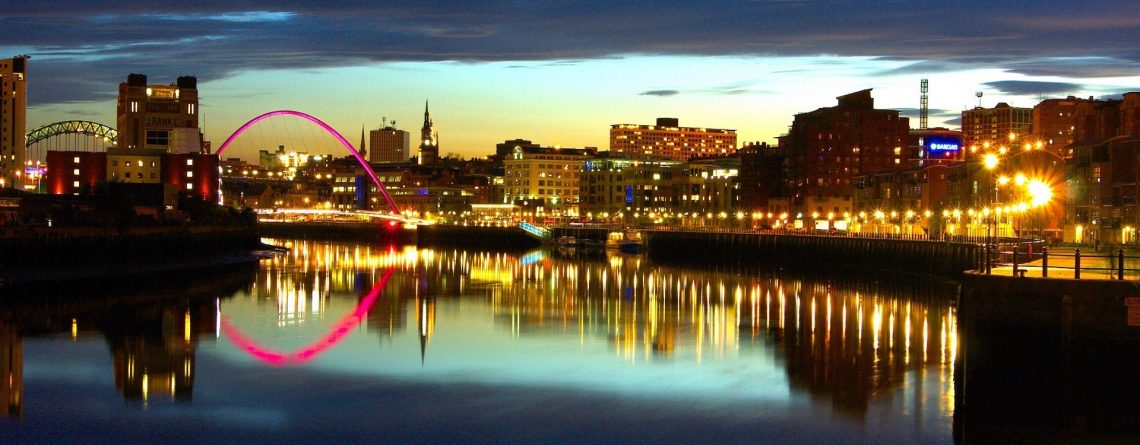 Newcastle Tyne Panorama at Night